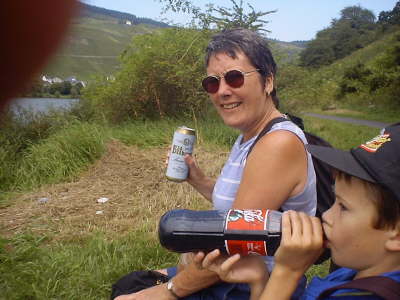 Taking a break on bike ride